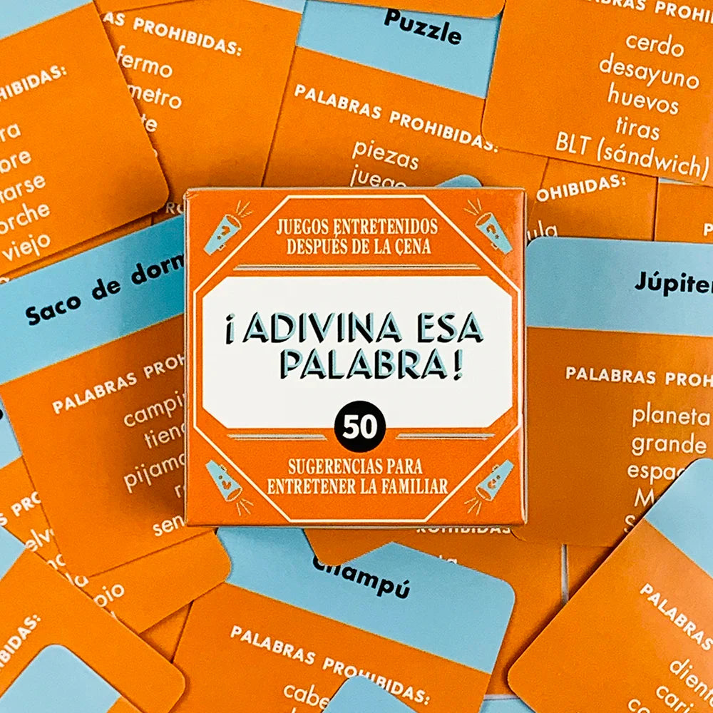 Spanish Mini Card Game Name That Word 50-Pack Family Party & Travel Game