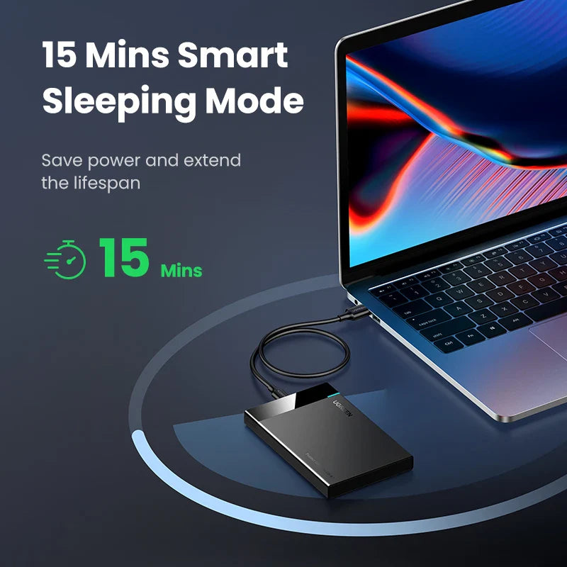 2.5" SATA to USB-C Hard Drive Enclosure — USB 3.1 Gen 2 (10Gbps) UASP Tool-Free SSD/HDD Case, Supports 7mm & 9.5mm, Up to 10TB