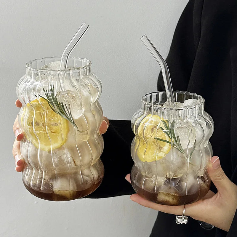 Aesthetic Glass Tumbler 865ml (29.2oz) — Iced Coffee, Latte, Water & Cocktail Cup