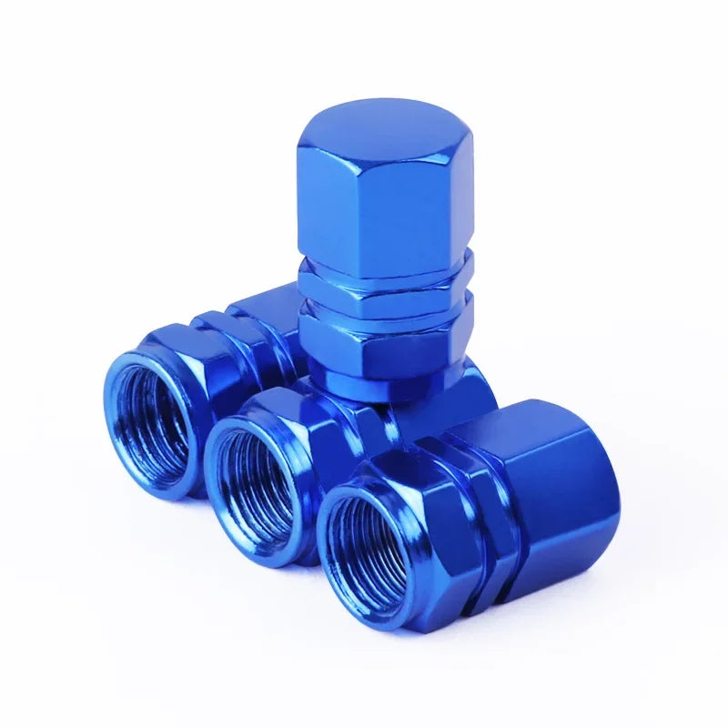 Aluminum Alloy Tire Valve Stem Caps — Dustproof Valve Caps for Car Motorcycle Bicycle (1.6 x 1.0 cm / 0.63 x 0.39 in)