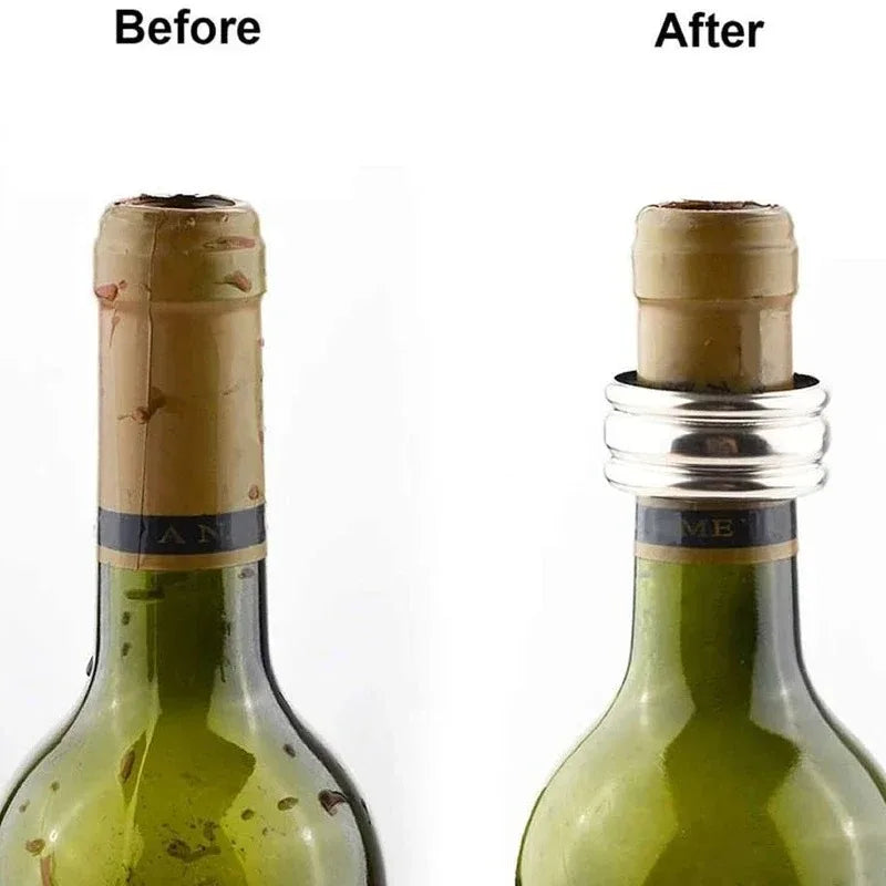 Stainless Steel Wine Bottle Drip Collar with Velvet Liner, 4 cm (1.57 in) Anti-Overflow Drip Catcher
