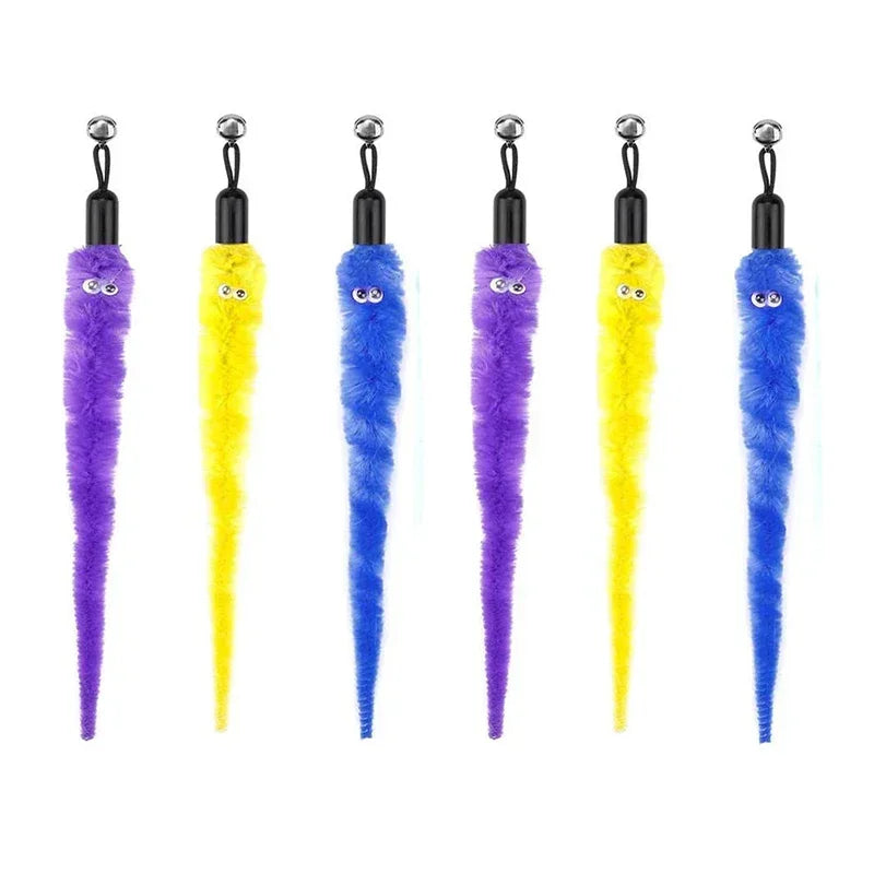 Interactive Cat Feather Toy Refill Kit – Feather Birds, Faux Worm & Foam Ball with Bell for Kittens
