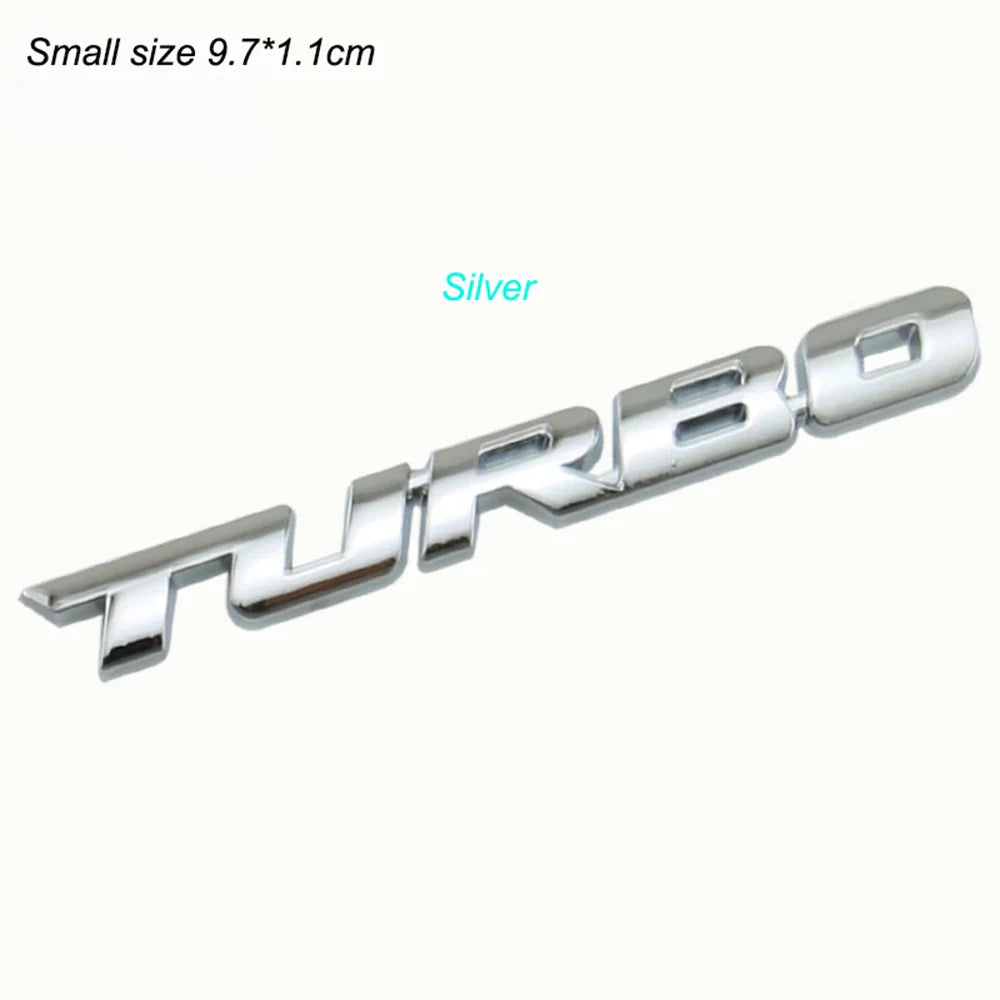 3D Turbo Boost Emblem Badge Car Sticker Chrome Zinc Alloy 9.7 x 1.1 cm (3.82 x 0.43 in)
