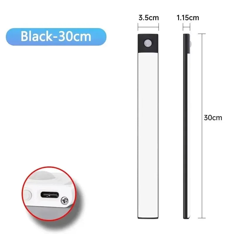 Rechargeable LED Motion Sensor Under Cabinet Light 10/20/30/40/50 cm (3.9/7.9/11.8/15.7/19.7 in) 3-in-1 Color Temp for Closet Kitchen Wardrobe