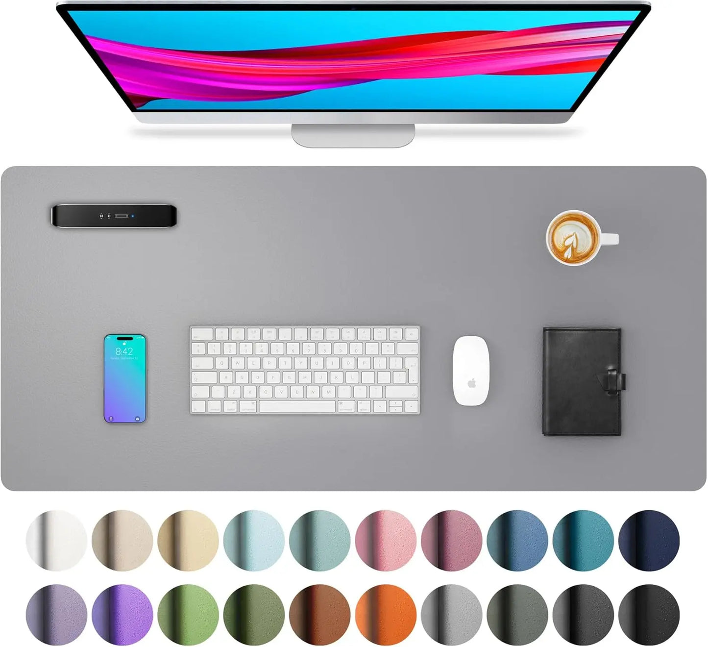 Large Waterproof PU Leather Desk Mat for Office & Home — Keyboard, Mouse & Writing Pad
