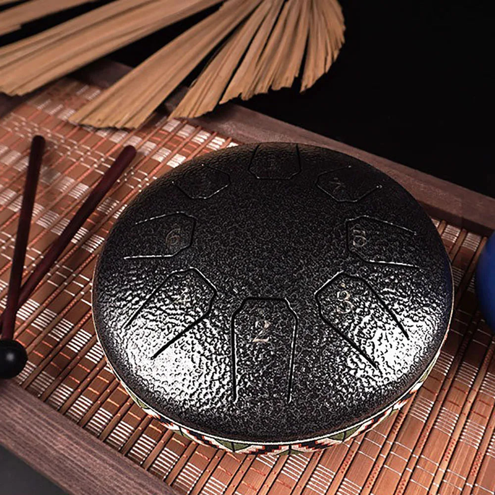 6-Inch (15 cm) 8-Tone Steel Tongue Drum – Mini Hand Pan for Meditation, Yoga & Kids, Portable Percussion Gift
