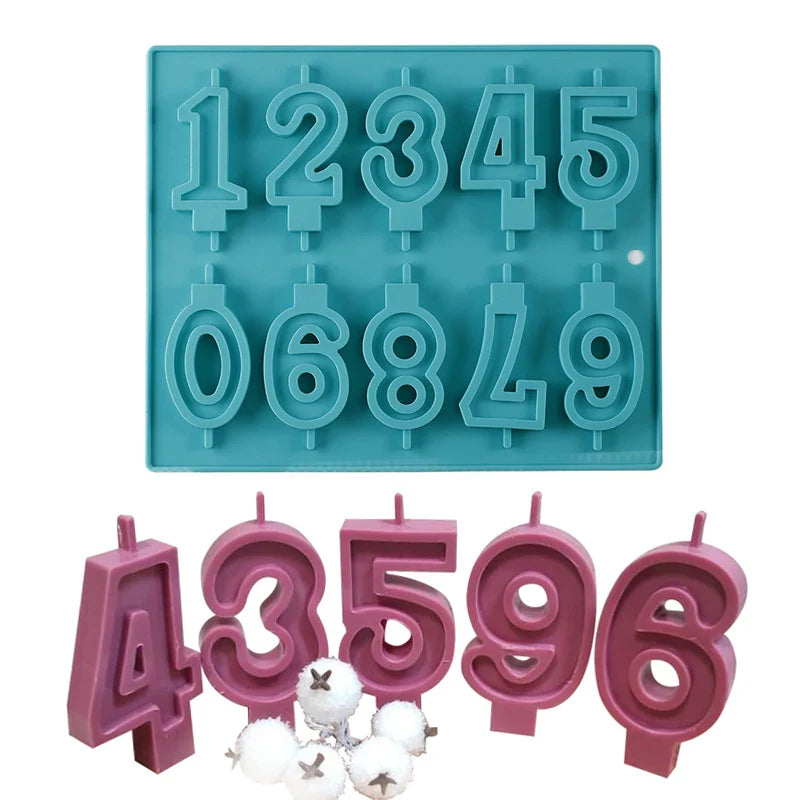 3D Arabic Number Silicone Mold for Birthday Candles, Fondant & Chocolate – Cake Decorating Mold 9.8 x 8.1 x 0.4 in (25 x 20.5 x 1.1 cm)