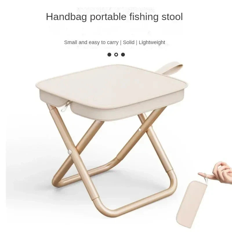 Portable Ultralight Folding Camping Stool, Compact Travel & Fishing Seat for Picnic and Beach
