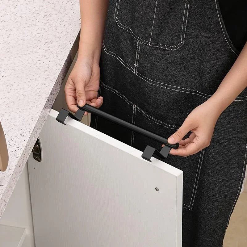 Stainless Steel Over-Cabinet Towel Bar - No-Drill Over-Door Towel Rack for Kitchen & Bathroom (9.4"/24 cm, 14.2"/36 cm)