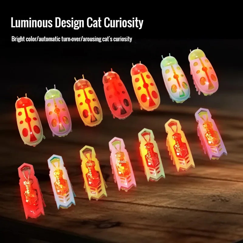 Interactive Battery Operated Bug Cat Toy for Kittens Automatic Vibration Beetle with Obstacle Avoidance