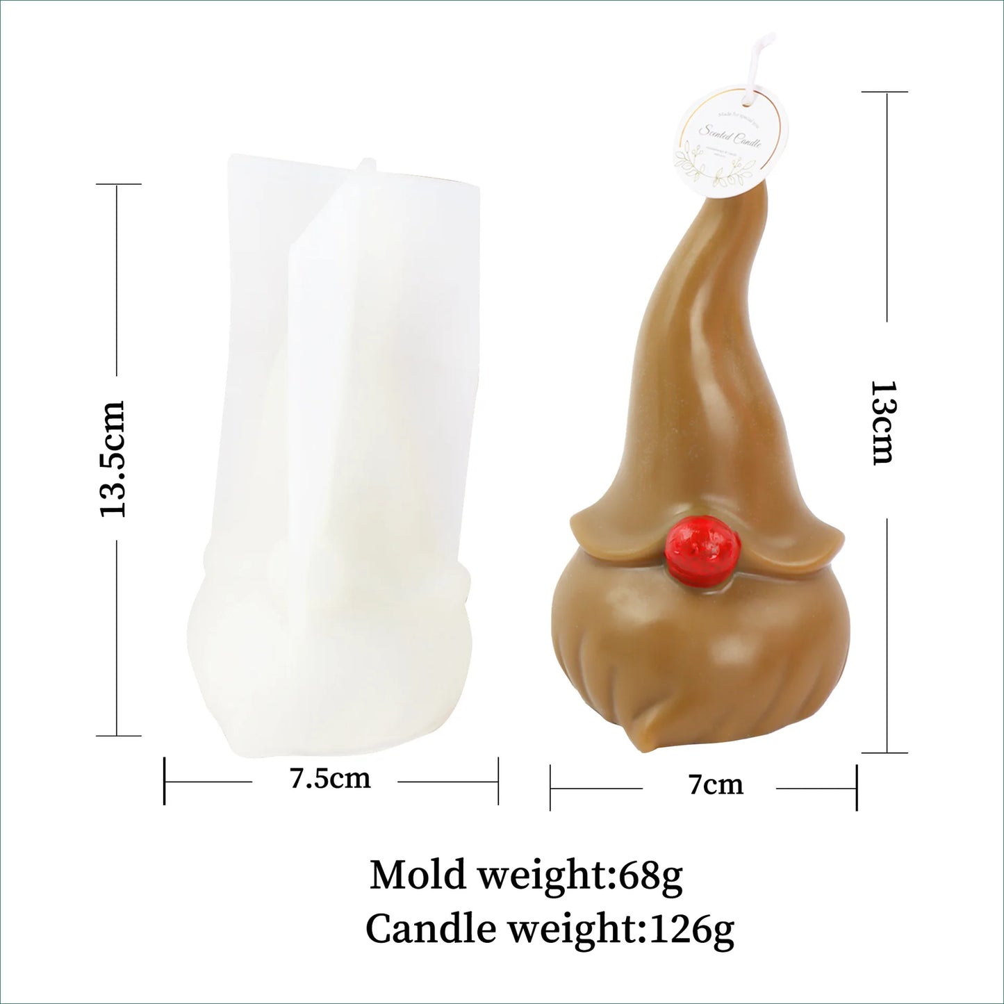 3D Christmas Tree Silicone Mold for Candle Making, Soap, Resin & Baking DIY Holiday Craft Kit