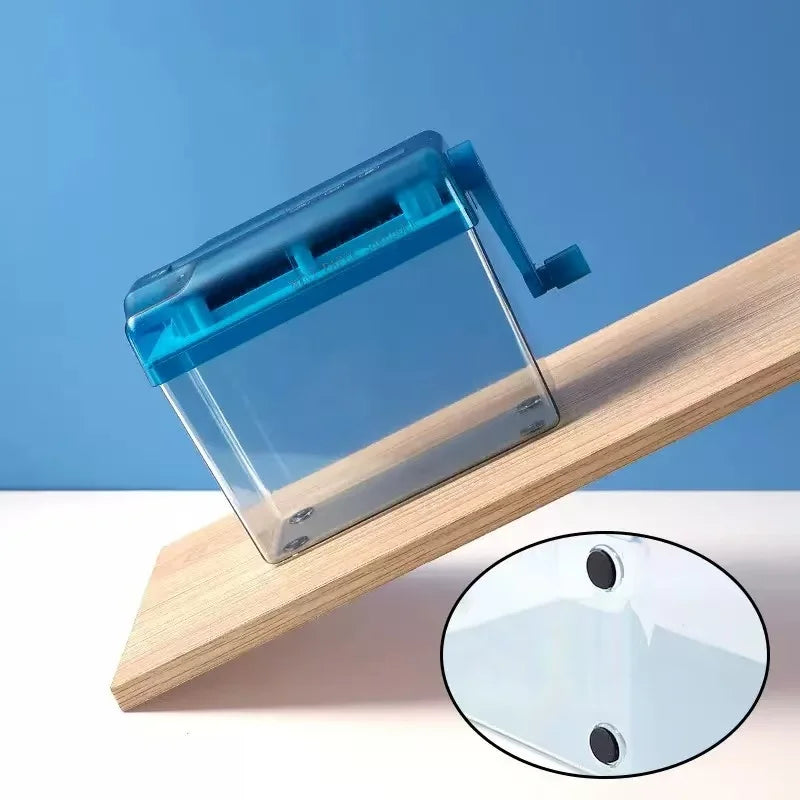 A6 Mini Manual Desktop Paper Shredder - Hand-Crank Office Document Shredder