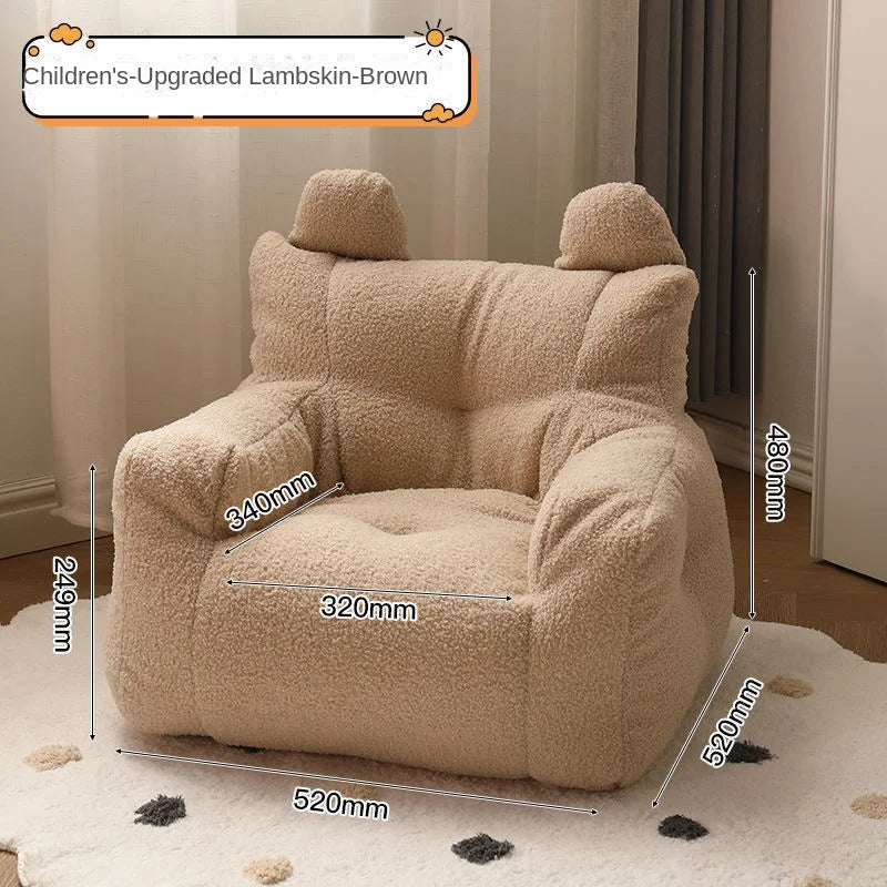 Cute Cartoon Kids Mini Sofa - Linen Toddler Armchair for Reading & Playroom