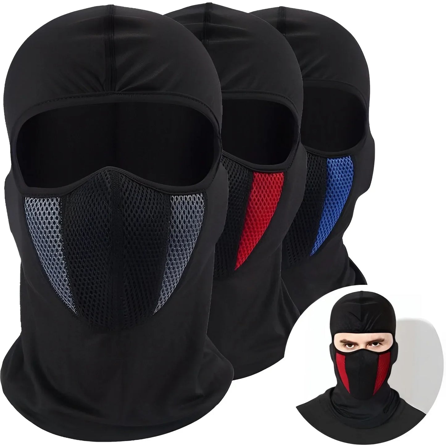 Breathable Motorcycle Balaclava Full-Face Mask Motocross Motorbike Riding Hood & Neck Gaiter