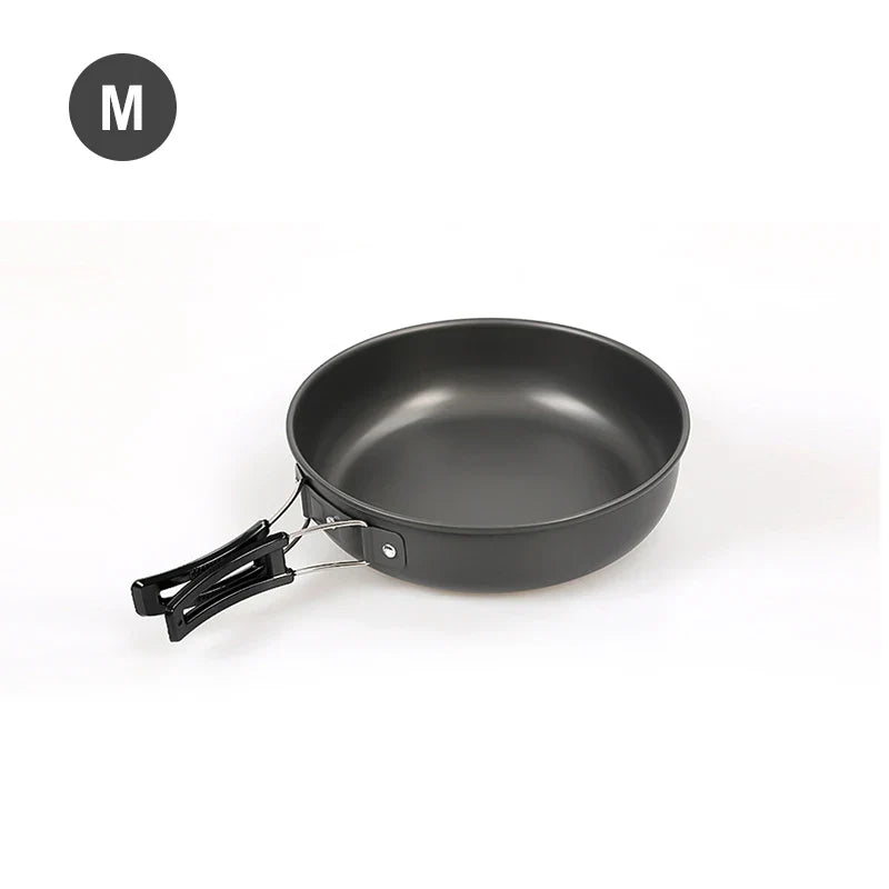 Aluminum Camping Frying Pan with Foldable Handle – Portable Outdoor Hiking Cookware & Picnic Skillet