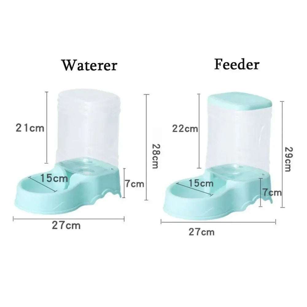 Automatic Pet Feeder & Water Fountain 3.8L (128 fl oz) PP Food Dispenser for Cats & Dogs
