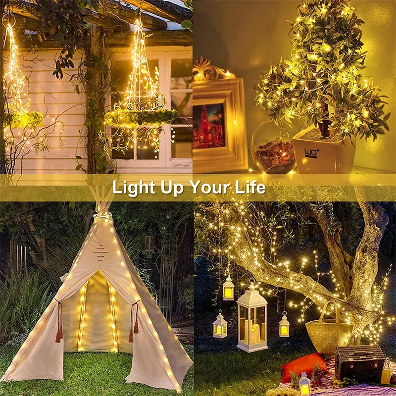 LED Solar Fairy String Lights 7m/12m/22m/32m (23ft/39ft/72ft/105ft) Waterproof Outdoor Patio Garden Wedding Lights