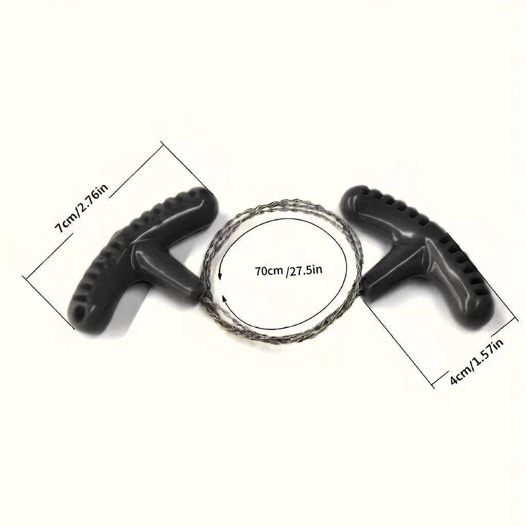 Portable Stainless Steel Wire Saw with Finger Handles for Camping, Hiking & Survival