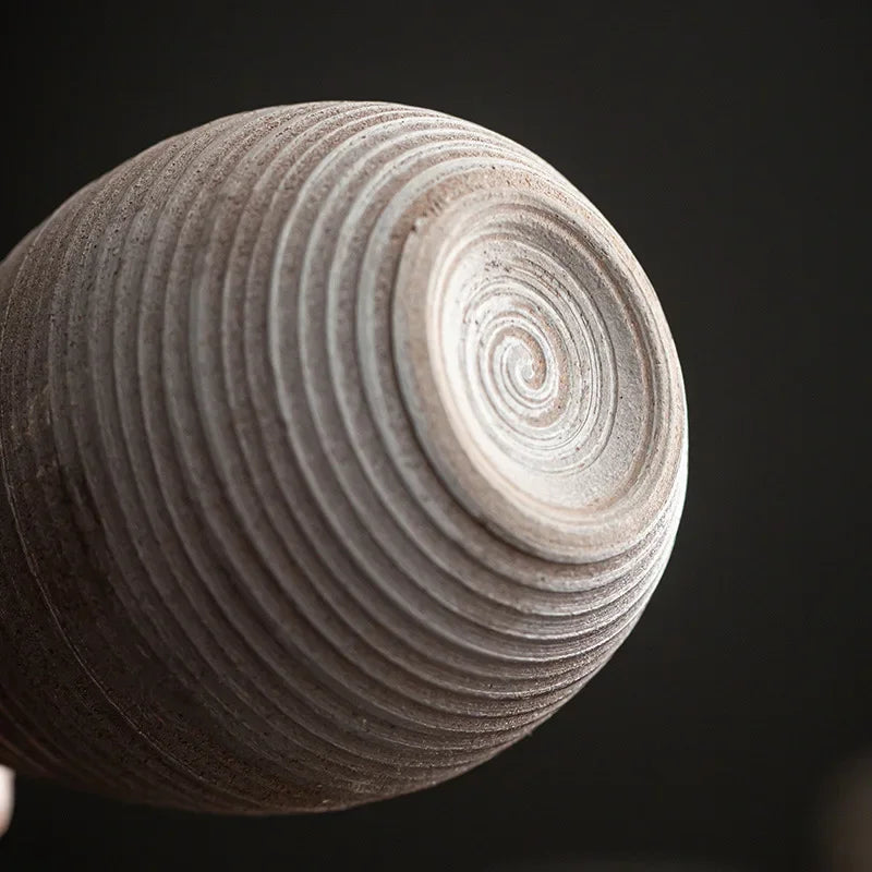 Handmade Antique Ceramic Vases - Modern Minimalist Tabletop Vase for Living Room, Shelf & Mantel