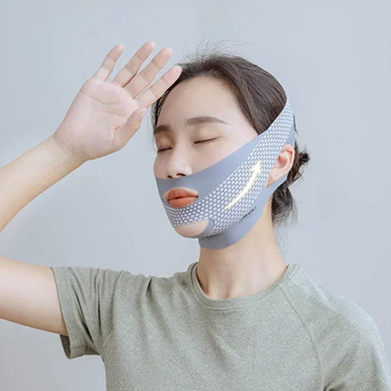 V-Line Face Lifting Bandage V Shaper Chin Slimming Strap (40cm x 10cm / 15.7in x 3.9in) Adjustable Breathable Face Slimmer for Double Chin