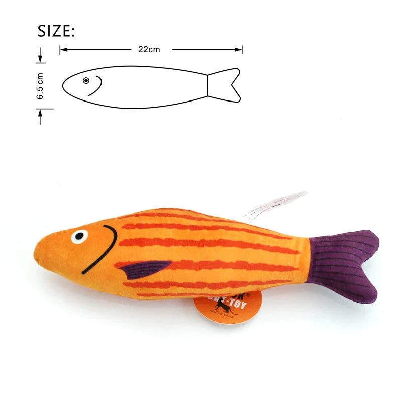 Catnip Plush Fish Toy - 3D Goldfish with Crinkle Sound for Cats & Kittens