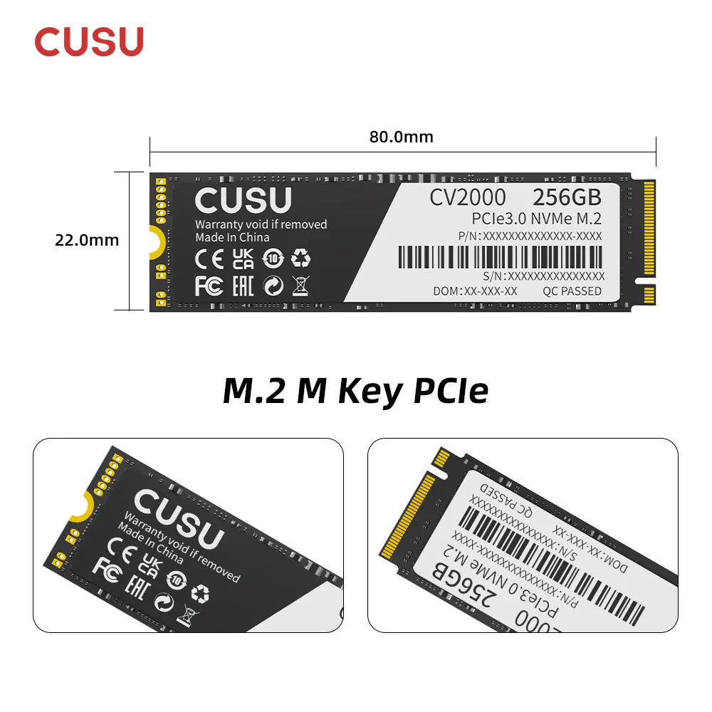 M.2 2280 NVMe SSD (PCIe 3.0 x4) — 256GB / 512GB / 1TB / 2TB Internal SSD for Laptop & Desktop