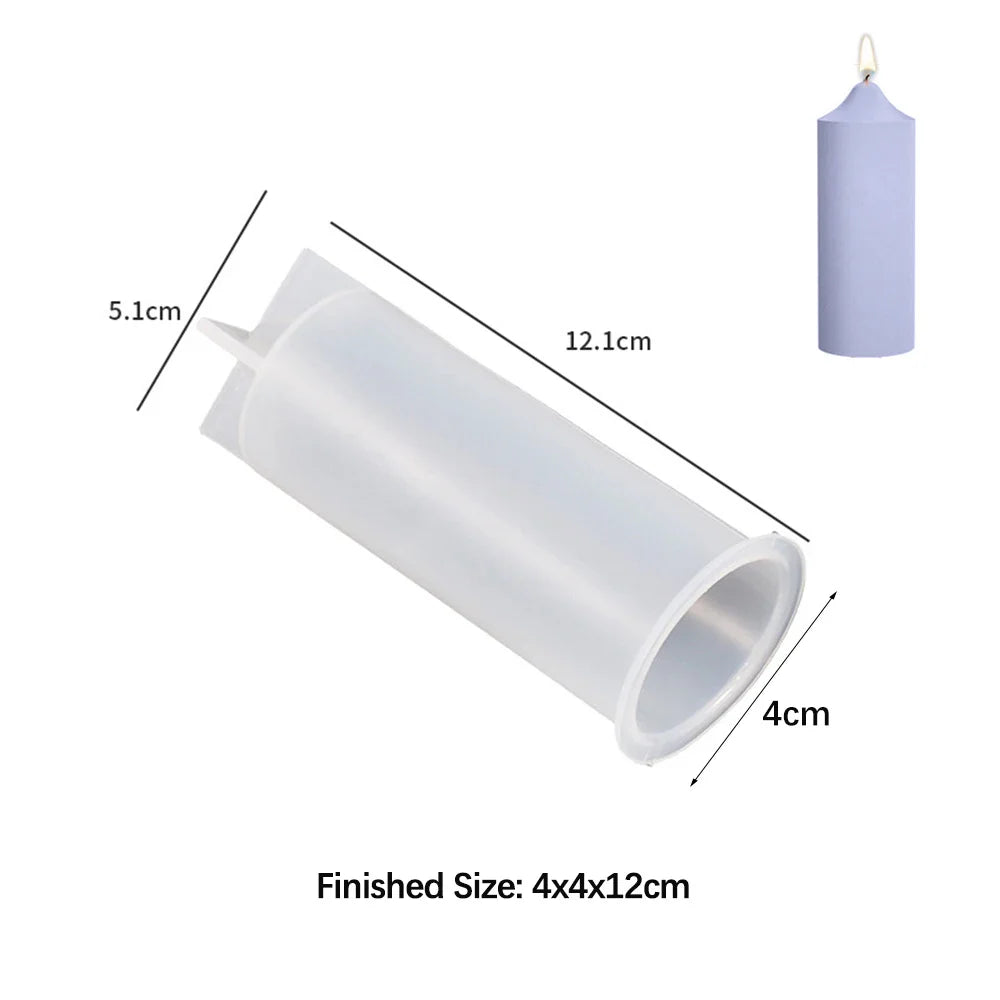 Cylinder Silicone Mold for 3D Scented Candle and Soap Making - DIY Resin, Wax & Plaster Crafts