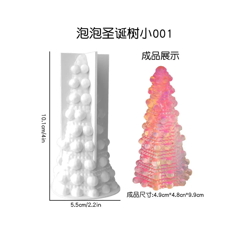 3D Christmas Tree Silicone Mold for Candle Making, Soap, Resin & Baking DIY Holiday Craft Kit