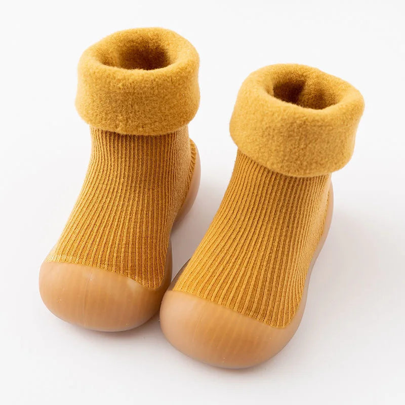 Warm Baby First Walker Shoes — Newborn to 4 Years Unisex Winter Slip-On Anti-Slip Rubber Sole