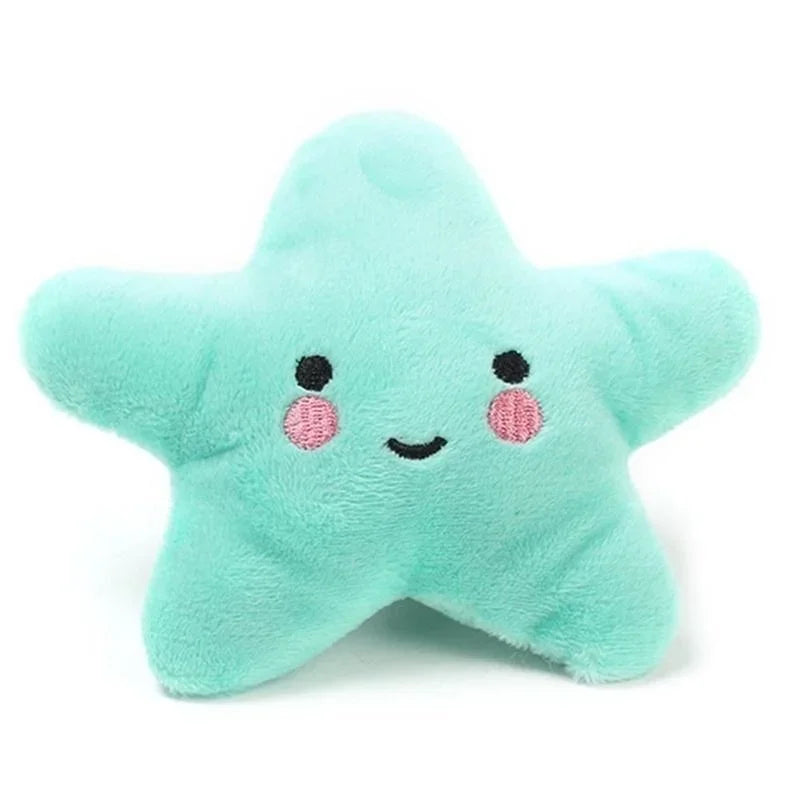 Squeaky Plush Pentagram Pet Toy for Dogs & Cats, Soft Fleece Squeaker, 3.9-5.1 in (10-13 cm)