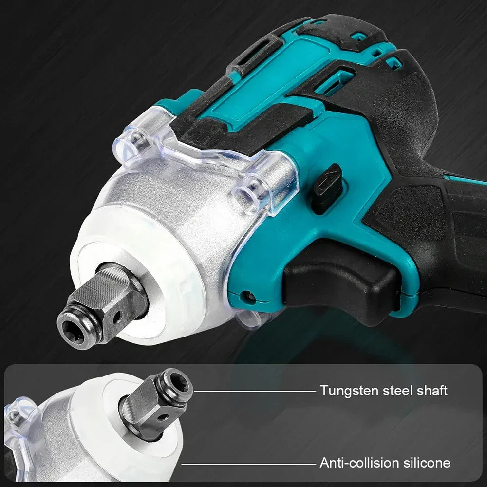 1/2-Inch (12.7mm) Brushless Cordless Impact Wrench 2-in-1 | 520 N·m Torque, LED Work Light, Universal 18–21V Battery Compatible