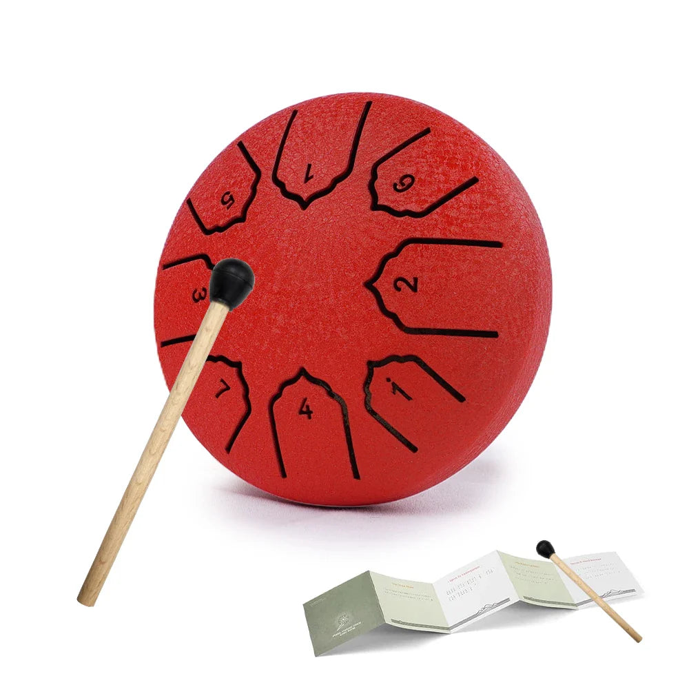 Mini Steel Tongue Drum 4-inch (10 cm) 8-Note Portable Rain Drum for Adults & Kids