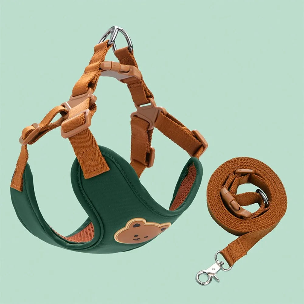 Adjustable No-Pull Dog Harness and Leash Set — Anti-Escape Pet Harness for Walking and Travel