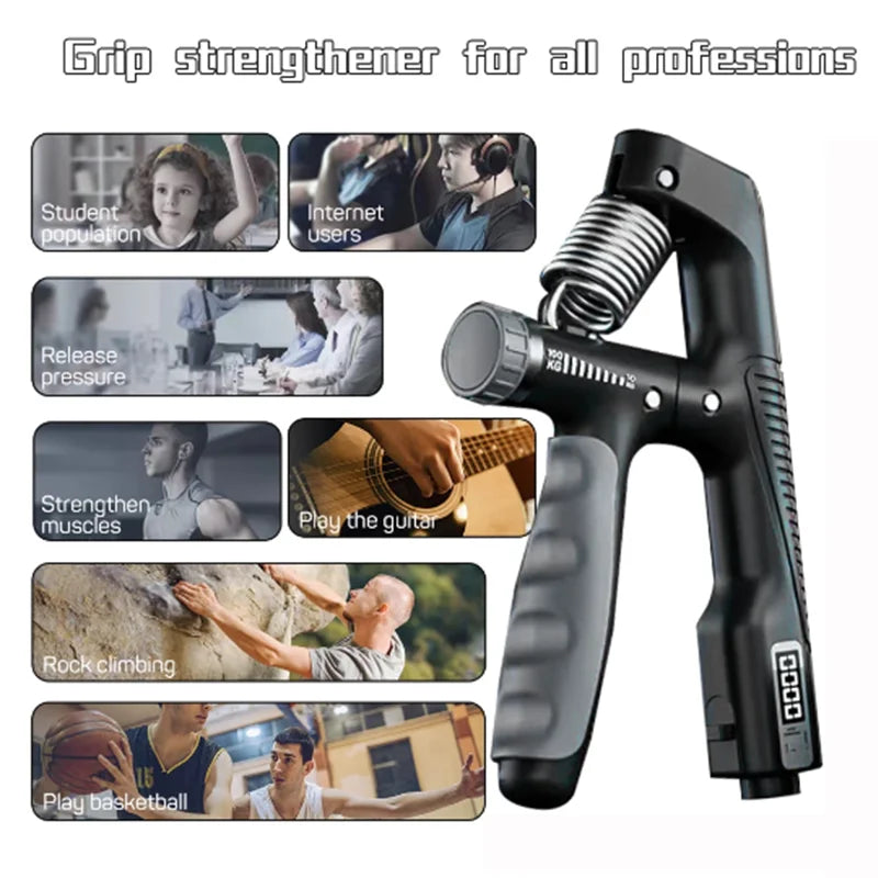 Adjustable Hand Grip Strengthener 10–100kg (22–220 lb) Wrist Expander Finger Exerciser for Forearm, Wrist & Finger Strength