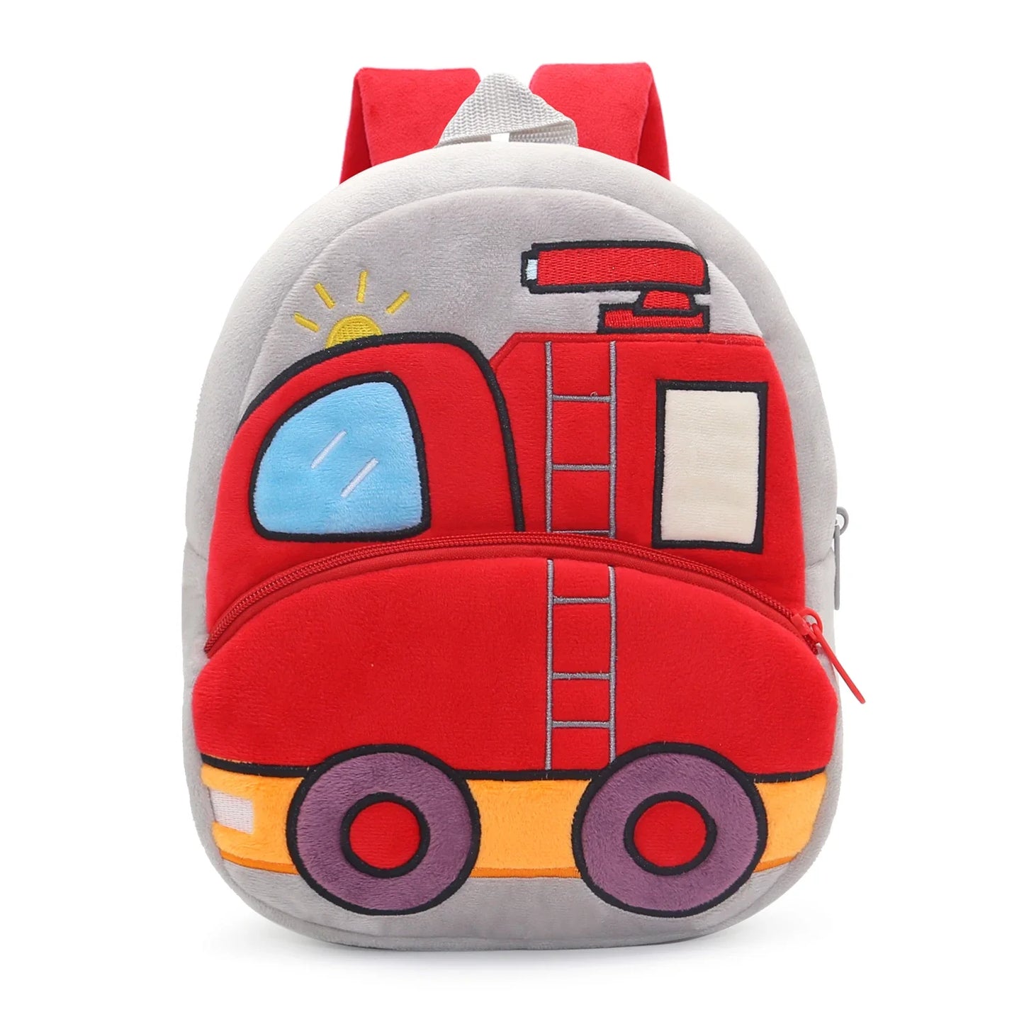 Excavator Plush Toddler Backpack for Ages 1-3, Cartoon Engineering Kids School Bag