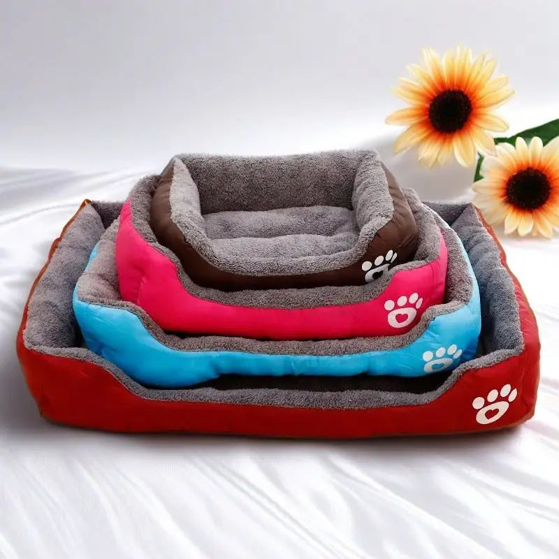 Large Plush Pet House Bed — Deep Sleeping Calming Dog & Cat Cushion for Puppies and Small Breeds (Chihuahua)