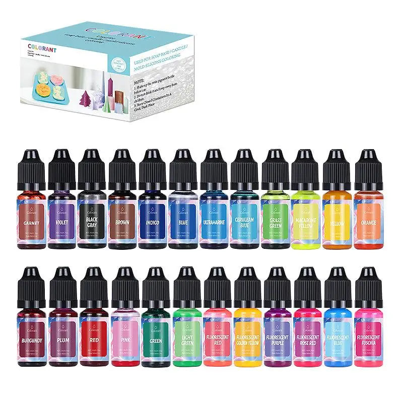 Candle Dye Kit - Liquid Colorants for DIY Candle & Soap Making (5ml / 10ml Bottles)