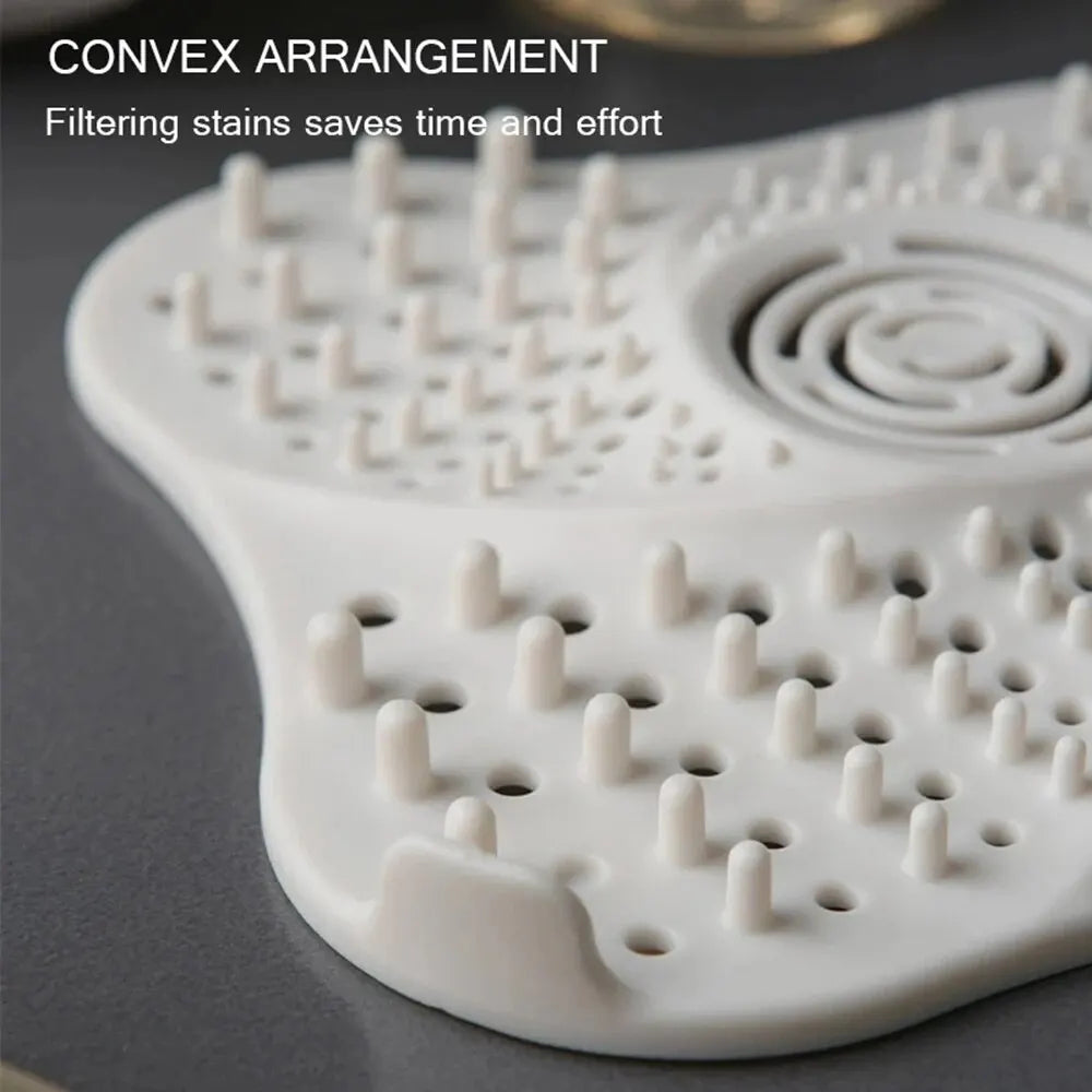 Anti-Clog Hair Catcher Drain Strainer Plug – TPR Shower & Sink Floor Cover (5.1×5.1×0.8 in / 13×13×2 cm)