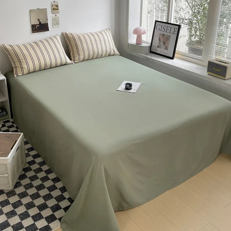 Striped Duvet Cover Bedding Set with Flat Sheet & Pillowcases — Multiple Sizes (Single/Twin/Full/Queen/King)