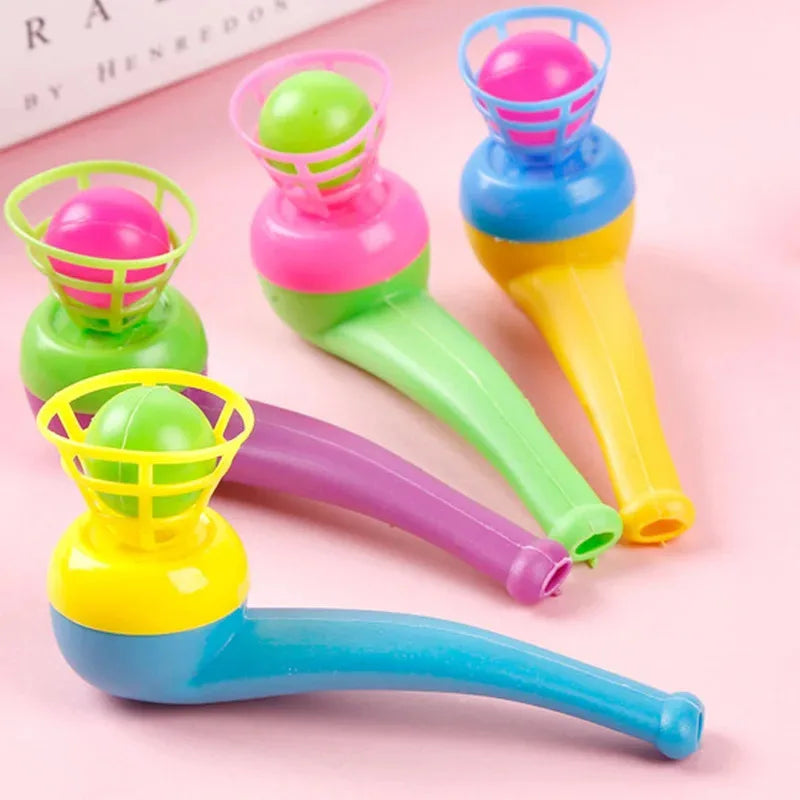 3-Pack Pipe Blowing Balance Balls (4 in / 10 cm) for Kids - Educational Outdoor Toy for Motor Skills & Coordination