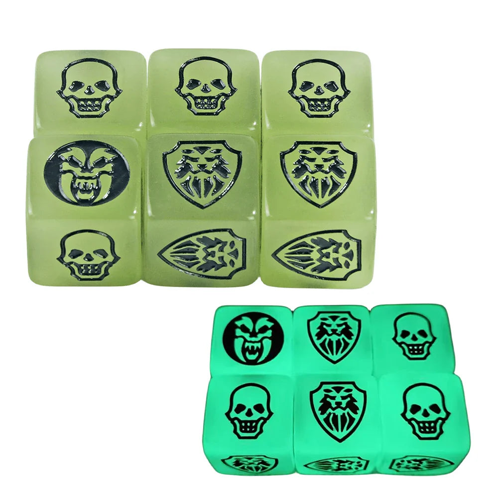 6-Pack 16mm D6 Game Dice - Transparent, Opaque & Marble Colors for Board Games & Tabletop RPGs