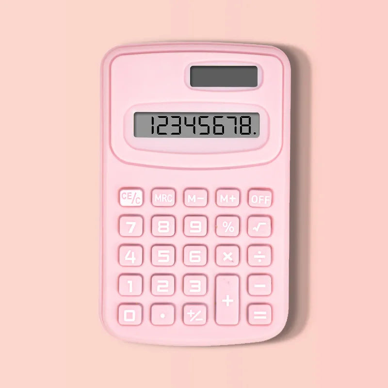 Mini Solid Color Pocket Calculator — Portable 4.0 x 2.5 in (100 x 63 mm) for Office, School & Teaching