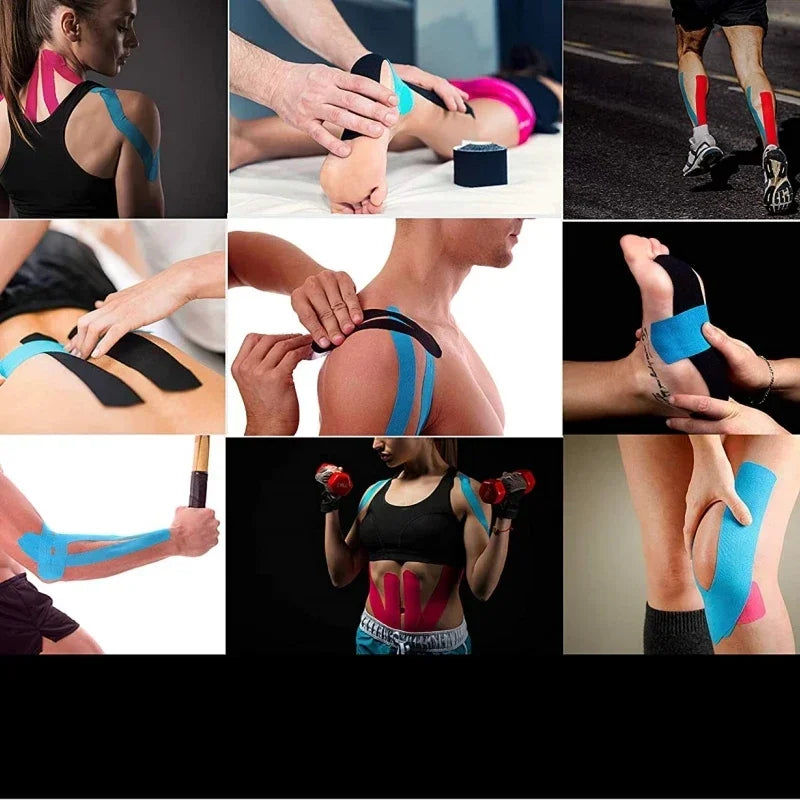Kinesio Tape Elastic Sports Kinesiology Tape for Muscle & Knee Pain Relief - Athletic Recovery 2.5/5/7.5/10 cm (1/2/3/4 in)