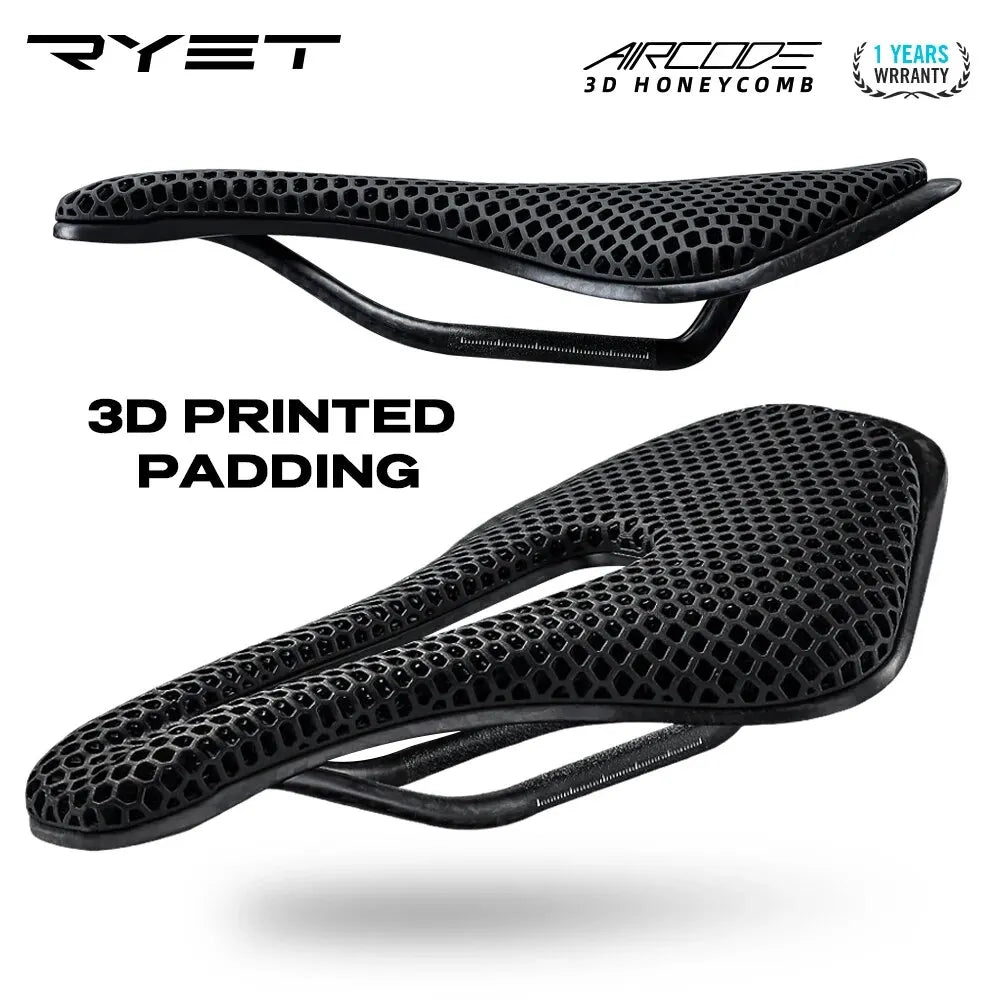 3D Printed Ultralight Carbon Fiber Bike Saddle – Hollow Breathable MTB & Road Cycling Seat