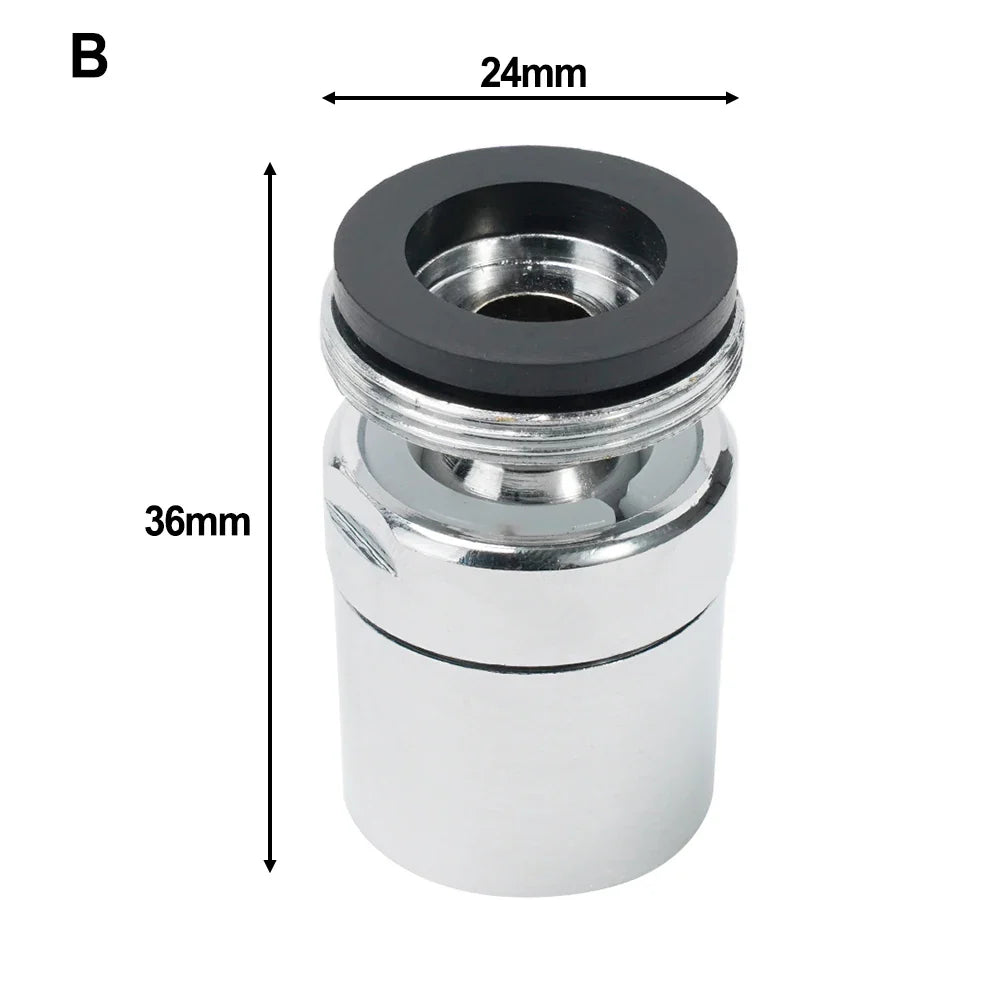 360° Swivel Faucet Aerator – Splash-Proof Water-Saving Tap Nozzle for Kitchen & Bathroom, Fits 22mm (0.87 in) Female & 24mm (0.94 in) Male