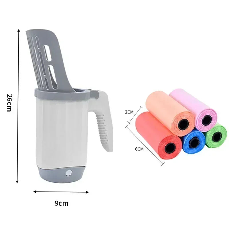 Cat Litter Scoop with Refill Bags - Self-Cleaning Litter Shovel with Waste Bin
