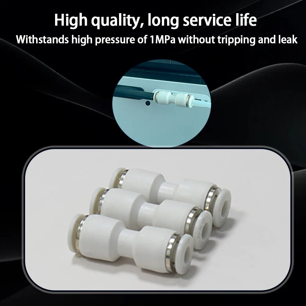 PTFE Tube Pneumatic Connector for 3D Printers — 4mm OD / 2.5mm ID (0.157 in / 0.098 in) for 1.75mm Filament