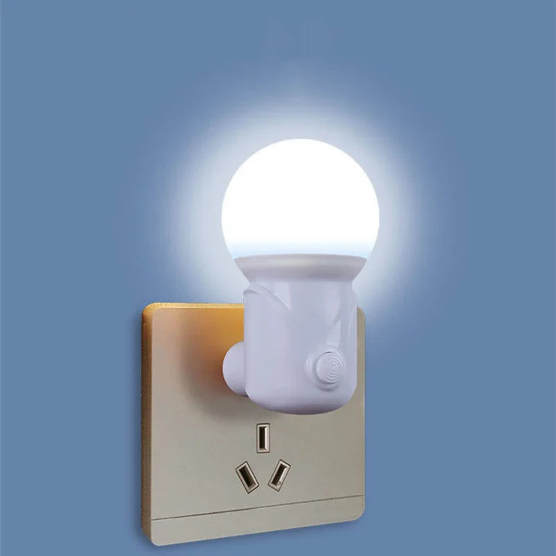 2-Color Dimmable LED Night Light EU/US Plug - Eye-Protection Bedside Lamp for Nursery, Bedroom & Living Room
