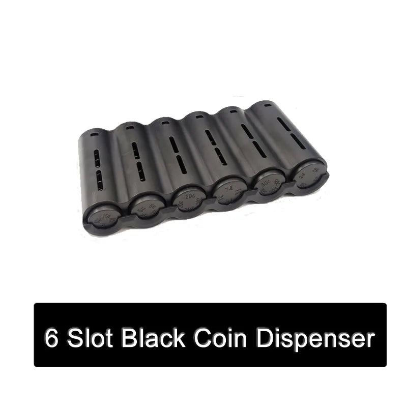 Portable 6-Slot Euro Coin Dispenser - Coin Holder with Spring for Cashiers, Waiters & Drivers