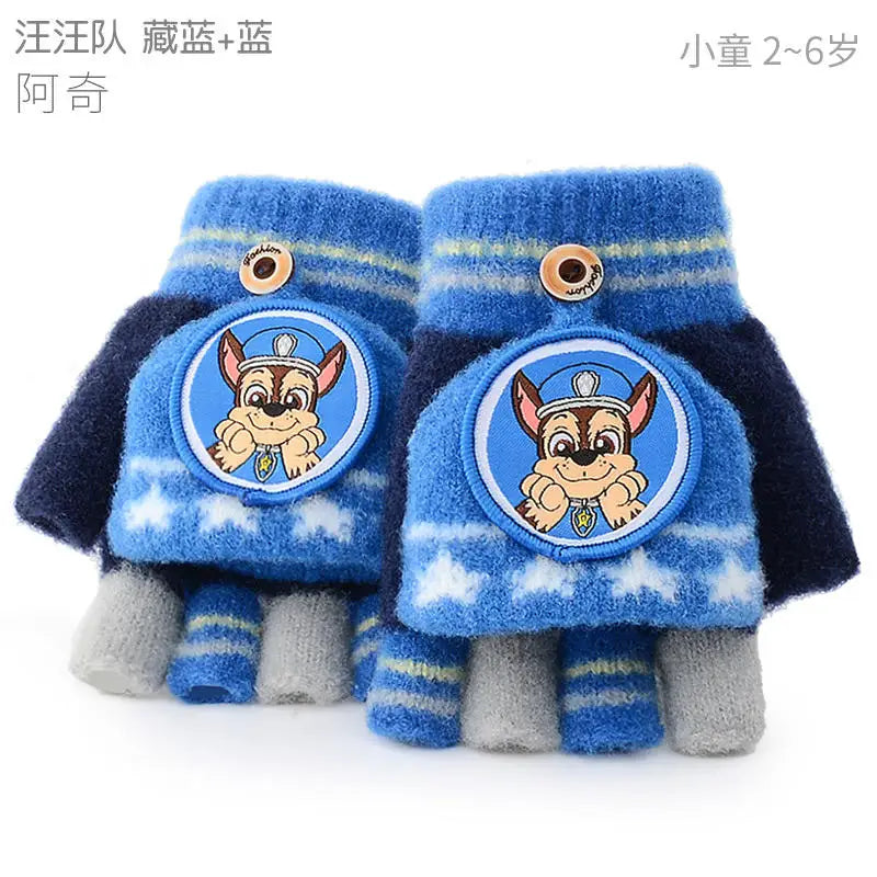 Kids Winter Plush Cartoon Mittens - Warm Gloves for Children Ages 2–6